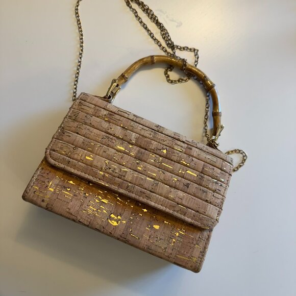Small Lilly Pulitzer inspired Cork Crossbody Shoulder bag - Picture 1 of 3